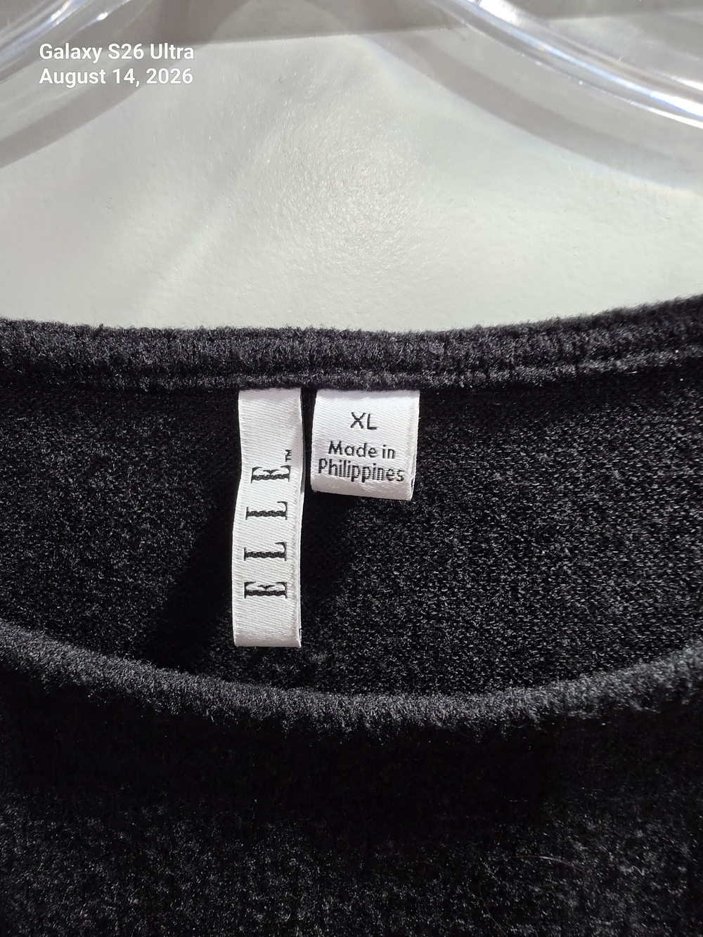 Elle Black Long-Sleeve Crewneck Sweater - Picture 3 of 4